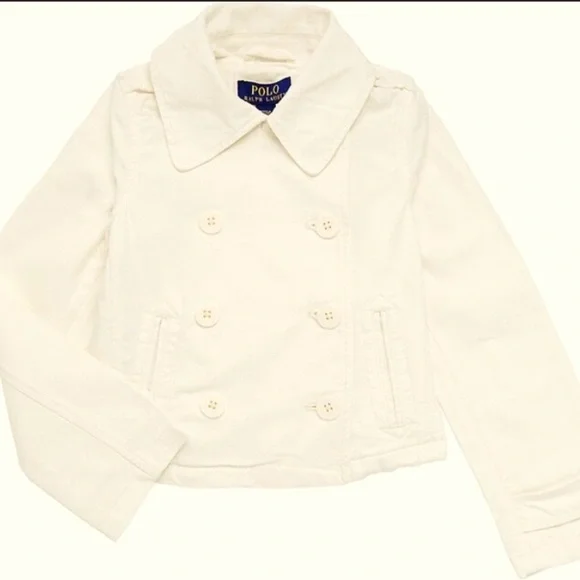NWT Polo by Ralph Lauren Girl's‎ Willmar Canvas Double-Breasted Jacket - Picture 4 of 6